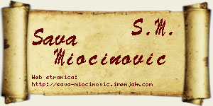 Sava Miočinović vizit kartica
